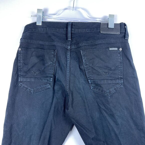 Hudson Slim Straight Leg Jeans Women's Size 32 Mid Rise Dark Wash Black - Picture 4 of 12